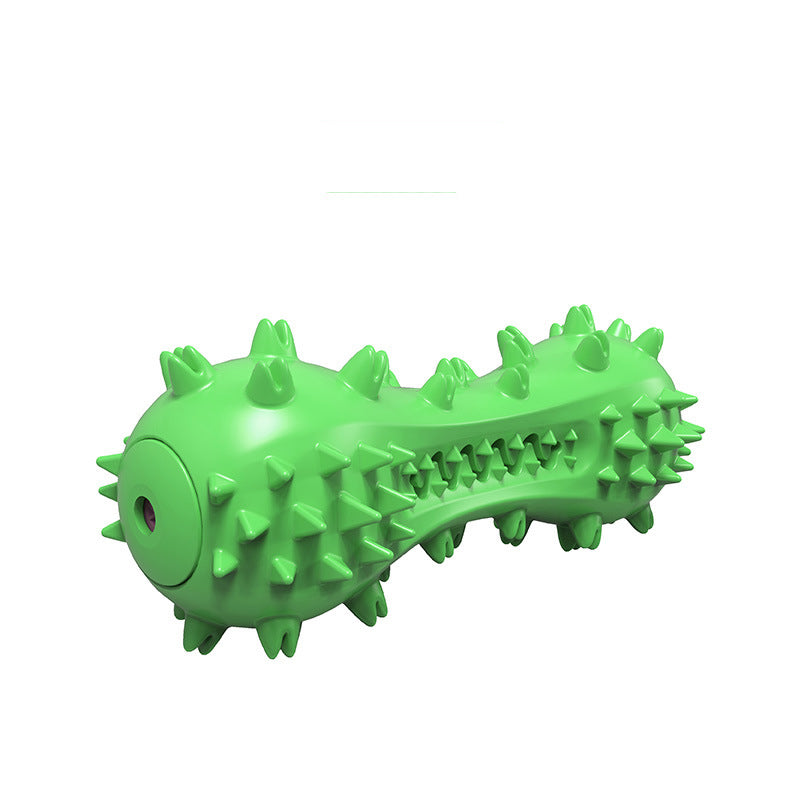 Green squeaky toothbrush chew toy for dogs