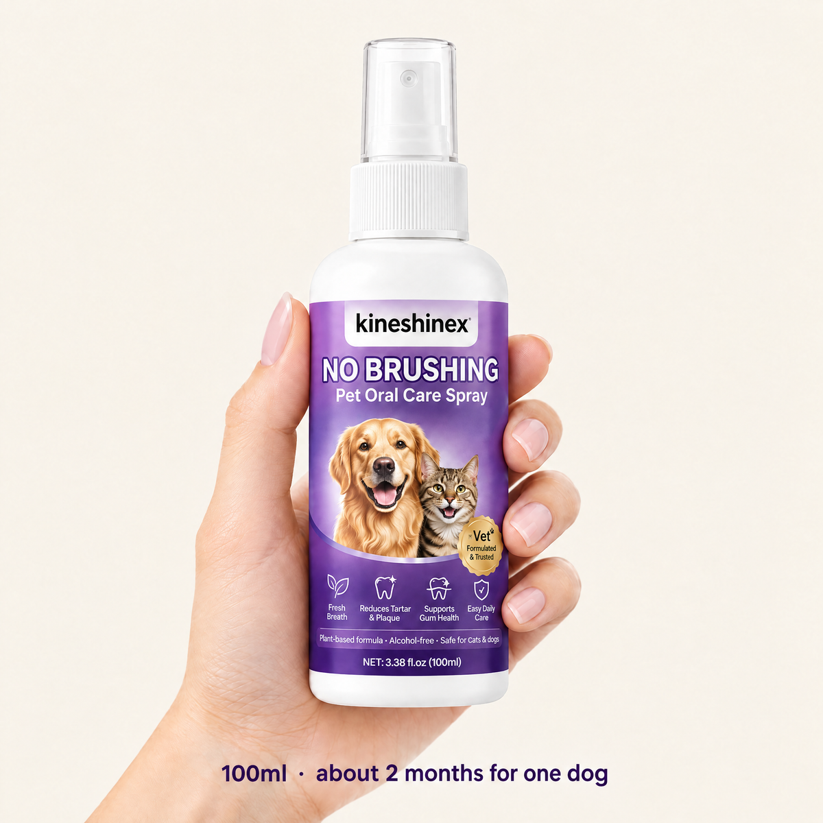 100ml bottle lasts about 2 months for one dog